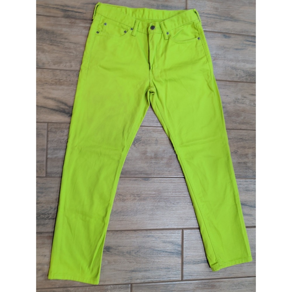 Levi's 541 Athletic Taper Jeans Mens 32x32 Neon Lime Green Denim Chartreuse Y2K